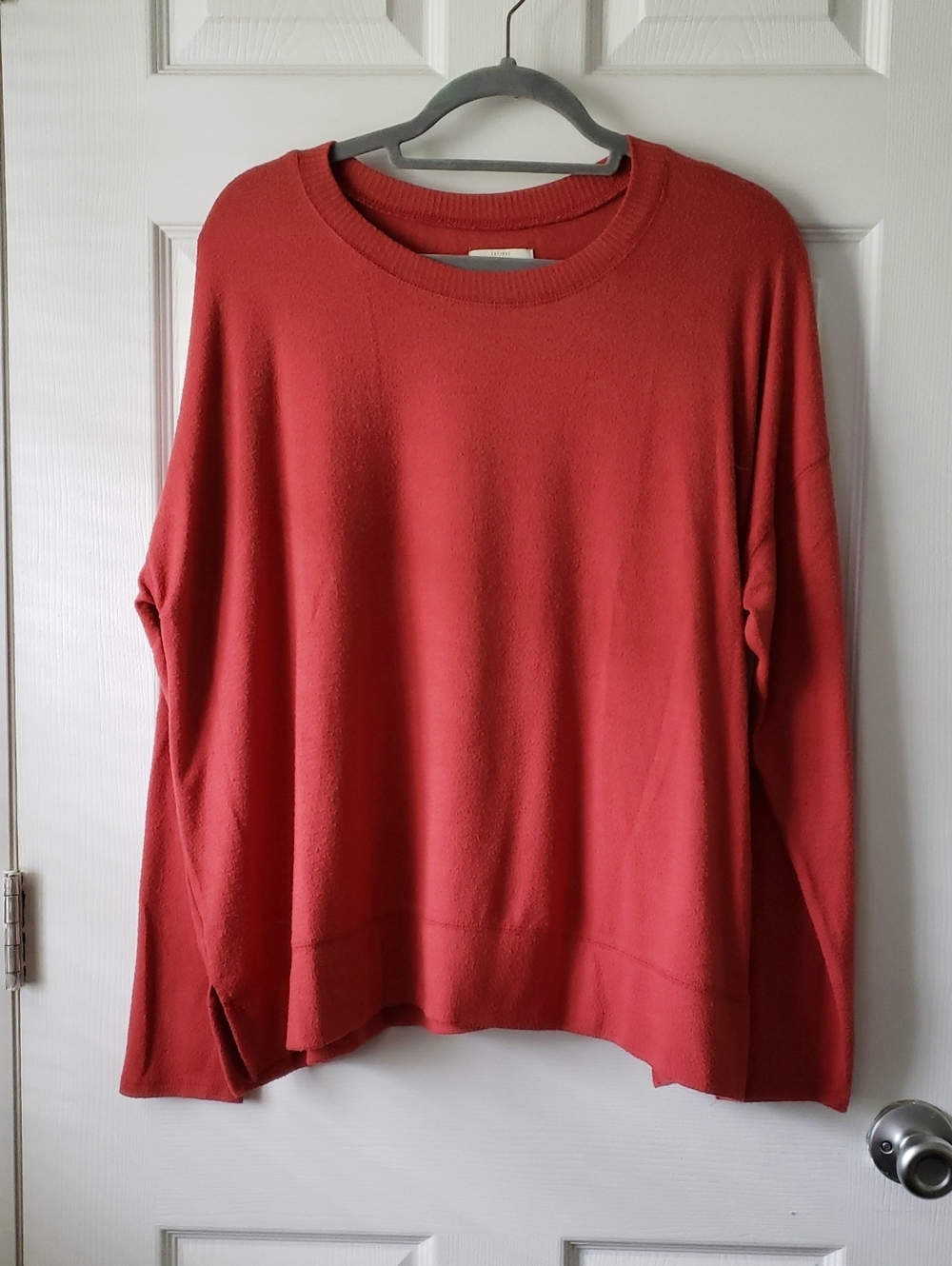 Lucky Brand Women's Round neck Sweater in A Rusty/orange Color